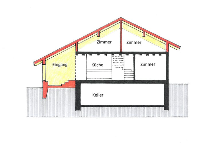 Plan, Um- und Anbau Ferienhaus in Braunwald