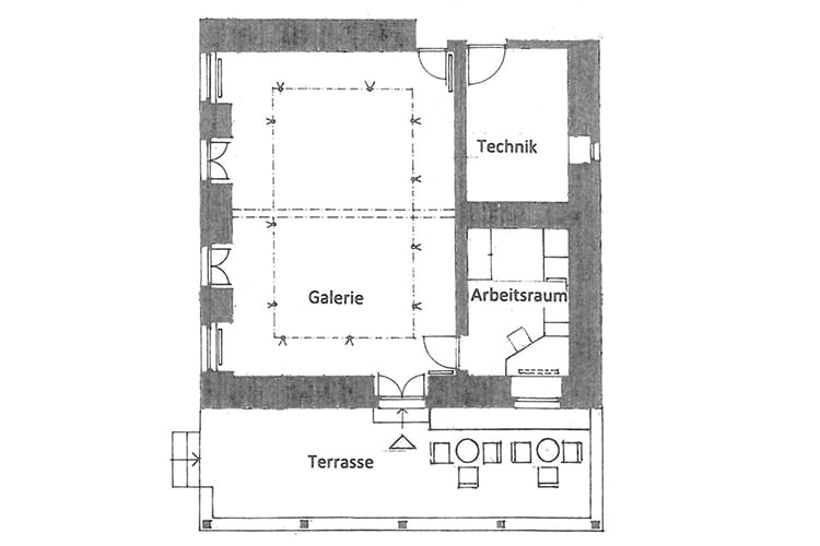 Plan 1, Einbau Galerie für Ausstellungen